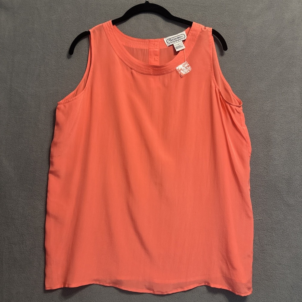 VTG Bridgewater Classics 100% Silk Sleeveless Top Size L Peach Summer Chic